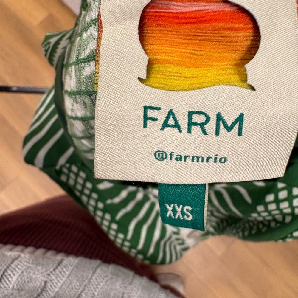FARM Rio Vibrant Green and Orange Dress